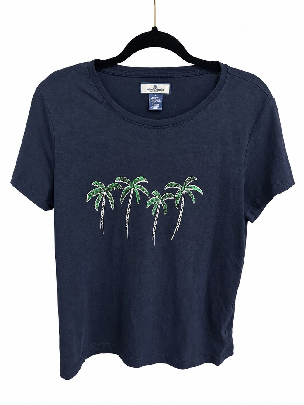 Coastal Palm-Graphic Navy Short-Sleeve Tee~ Island Collection By Stella Parker 💫